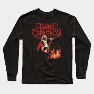 Dark Christmas Evil Deathmetal Design - Unleash Festive Metal Mayhem Long Sleeve T-Shirt